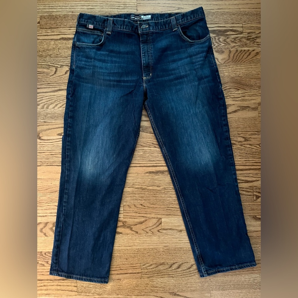 CARHARTT FR Relaxed Fit Denim Jeans Size 42x30 x31 Blue ATPV Rating 21 C…